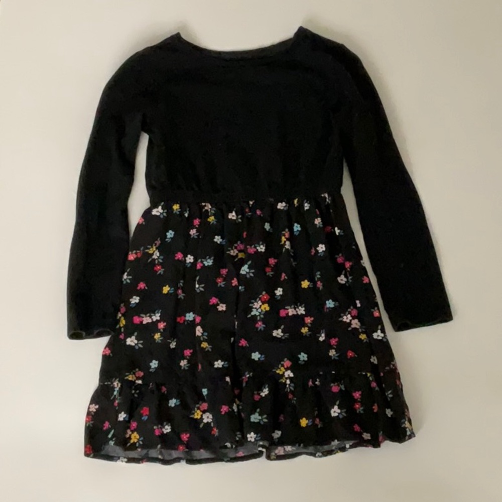 Floral Black Kids Dress